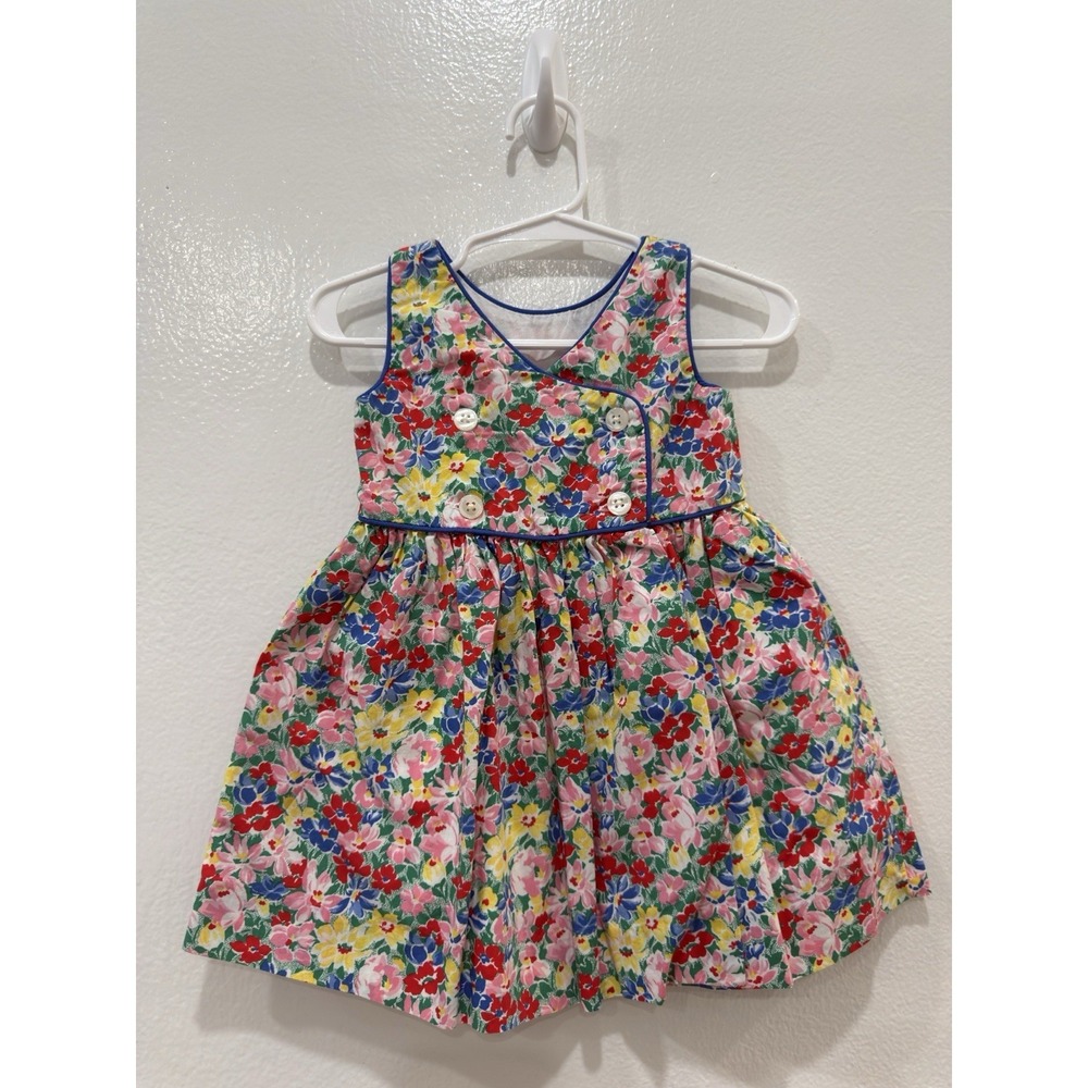 Polo Ralph‎ Lauren Floral Sleeveless Dress Size 9M Designer Baby Dress